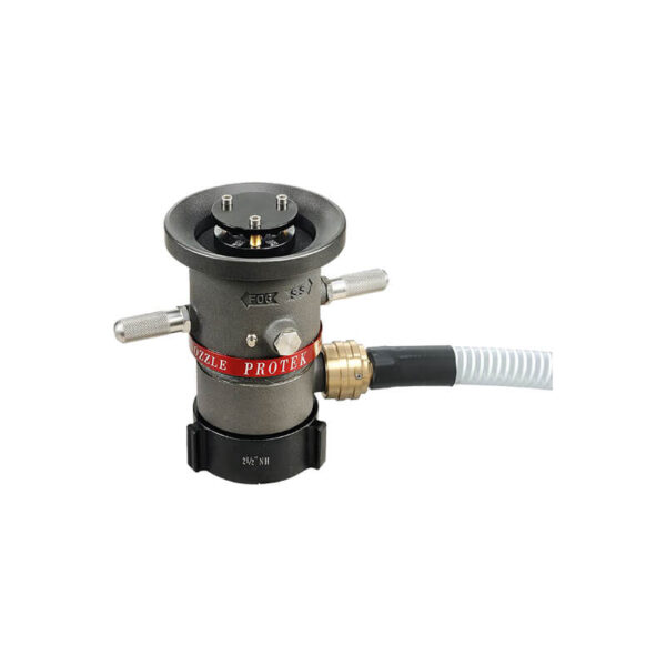 Adjustable flow self-inducting foam monitor nozzle (AL)