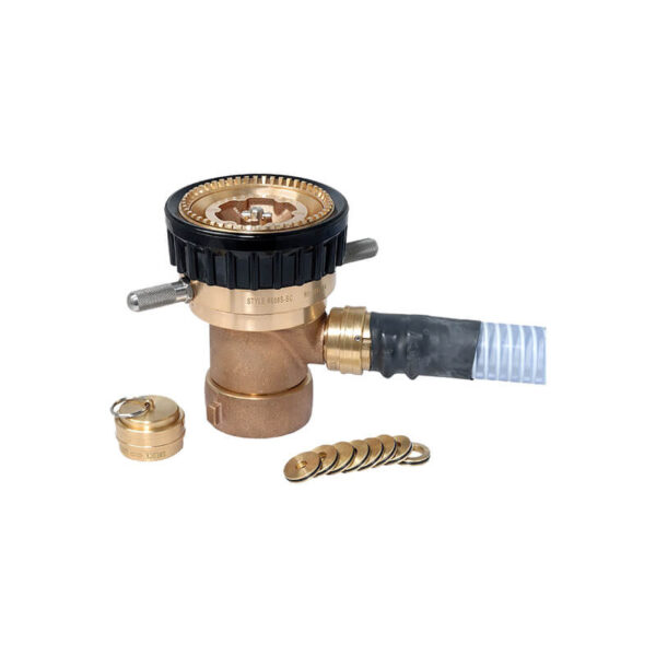 Adjustable flow self-inducting foam monitor nozzle (Brass)