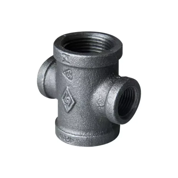 Malleable cast iron unequal cross (Reducing cross)