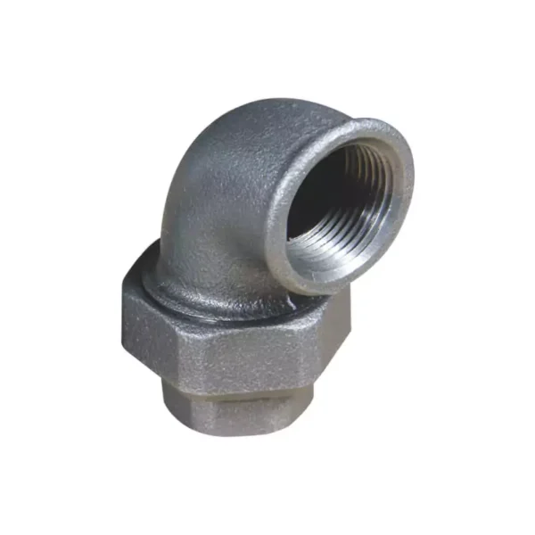 Malleable cast iron union elbow (Flat taper seat)