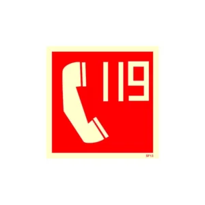 Fire emergency telephone safety sign
