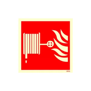 Fire hose reel safety sign