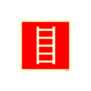 Fire ladder safety sign