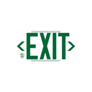 Photoluminescent text-based exit sign