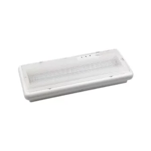 Self-contained non-maintained bulkhead emergency luminaire for indoor use