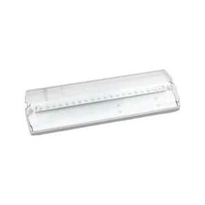 Self-contained waterproof maintained bulkhead emergency luminaire